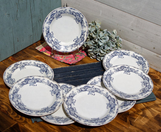 French Ironstone Small Plate Service Ceylan Creil et Montereau Labrador depose terre de fer