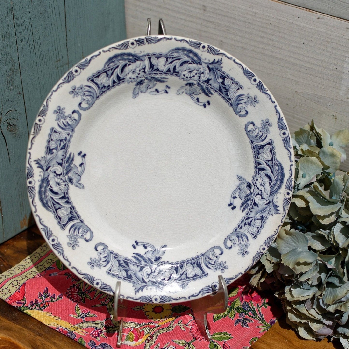 French Ironstone Small Plate Service Ceylan Creil et Montereau Labrador depose terre de fer