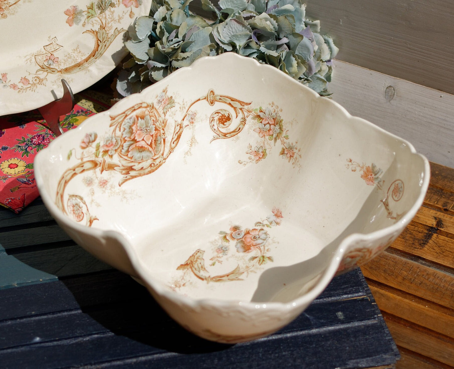 English Ironstone China Serving Bowl Florentina Trade Mark England W.A.A. (William Alsager Adderley) & Co Daisy Bank Pottery in Longton Stoke on Trent