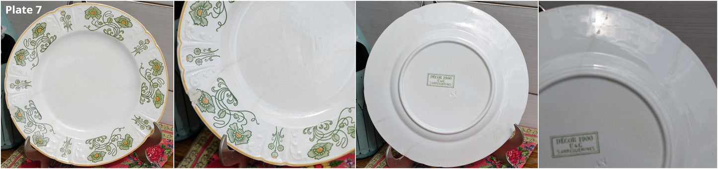 1900s ~ "DECOR 1900" Sarreguemines U&C ~ French Vintage Antique Transferware Plate ~ Terre de Fer
