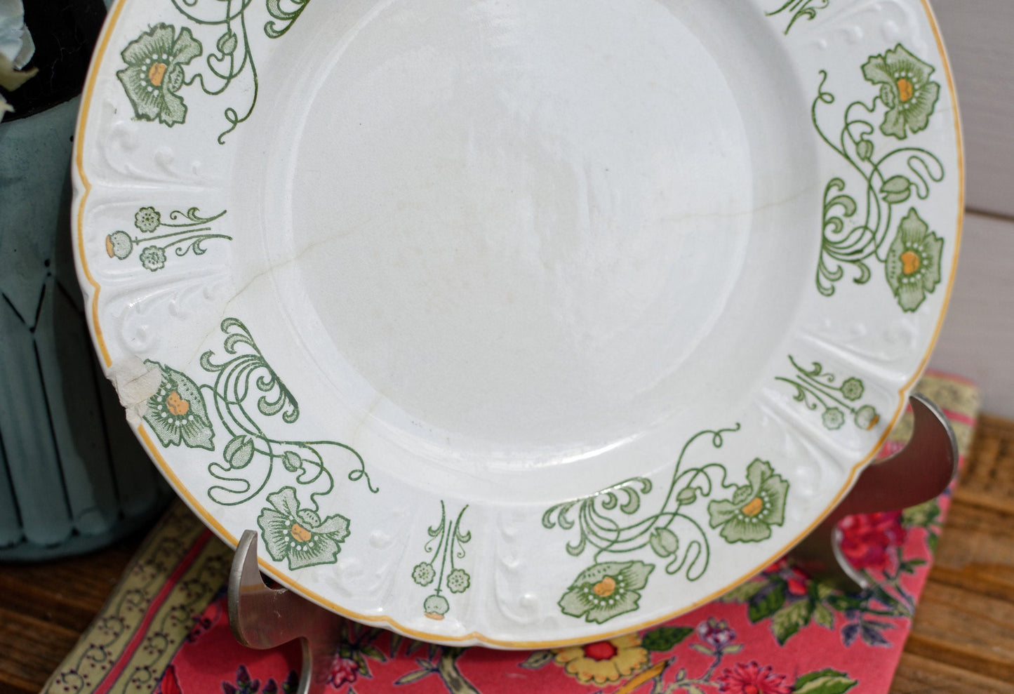 1900s ~ "DECOR 1900" Sarreguemines U&C ~ French Vintage Antique Transferware Plate ~ Terre de Fer