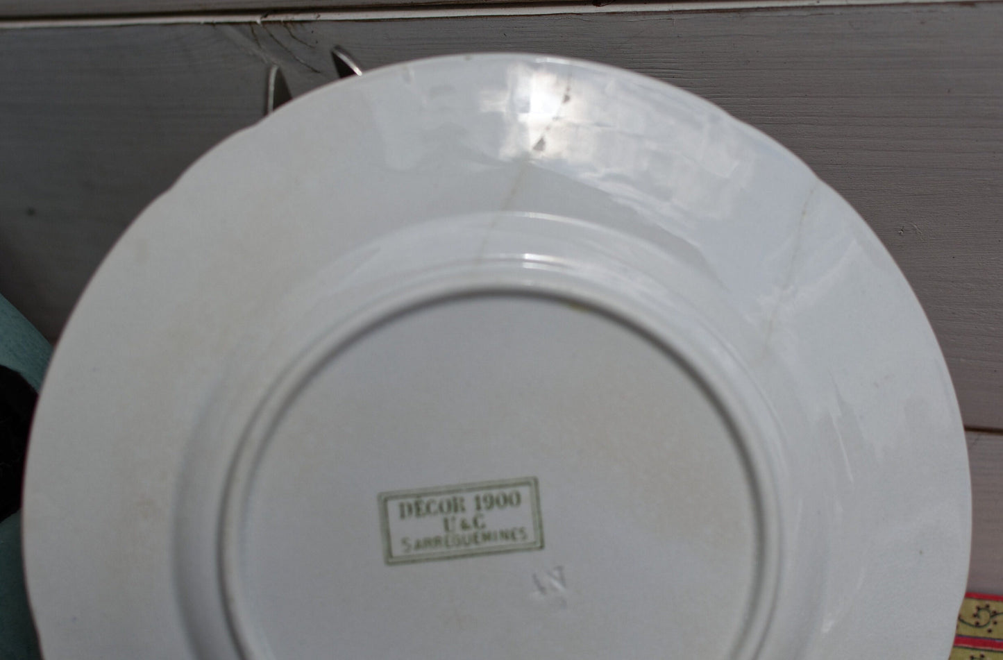 1900s ~ "DECOR 1900" Sarreguemines U&C ~ French Vintage Antique Transferware Plate ~ Terre de Fer