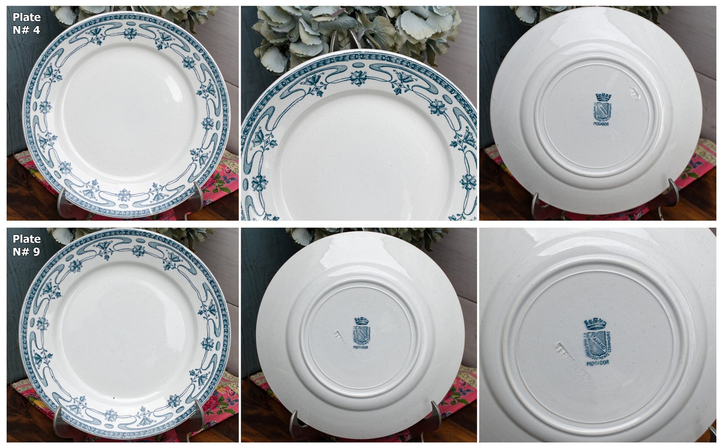 French Ironstone Blue transferware Plate MOGADOR St Amand Ste des Grands Établissements Céramiques Terre de Fer