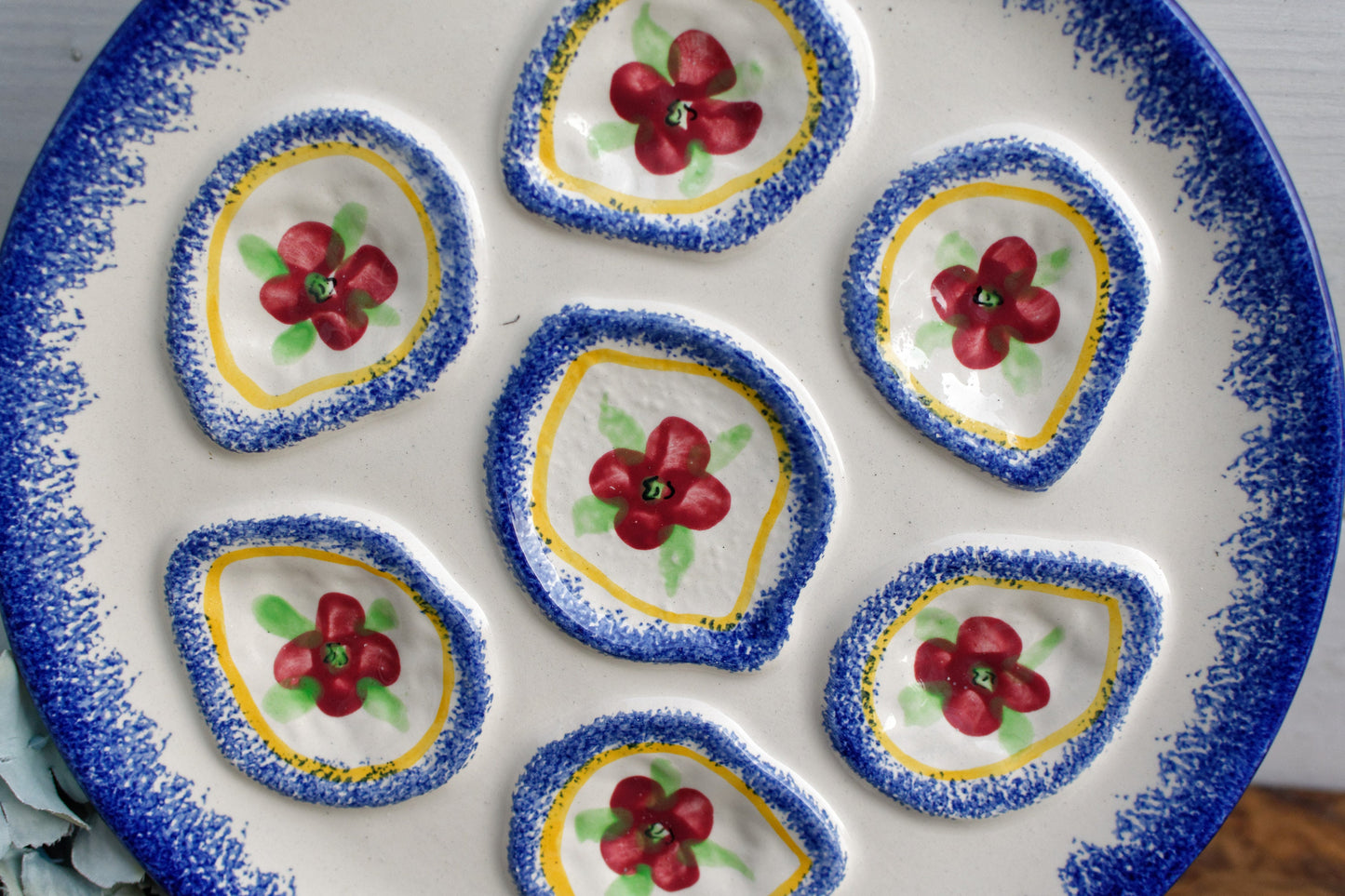 1960's ~ French Royan/MBFA PORNIC Vintage Oyster "Huître" Shellfish Plate ~ Ceramic Majolica