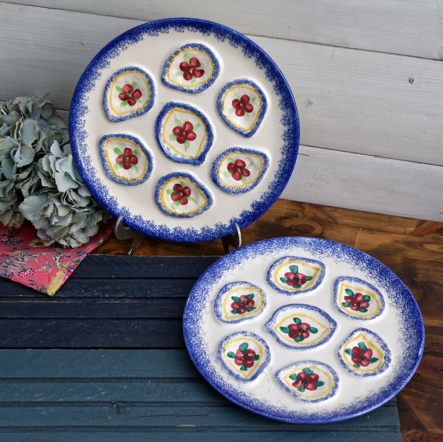 1960's ~ French Royan/MBFA PORNIC Vintage Oyster "Huître" Shellfish Plate ~ Ceramic Majolica