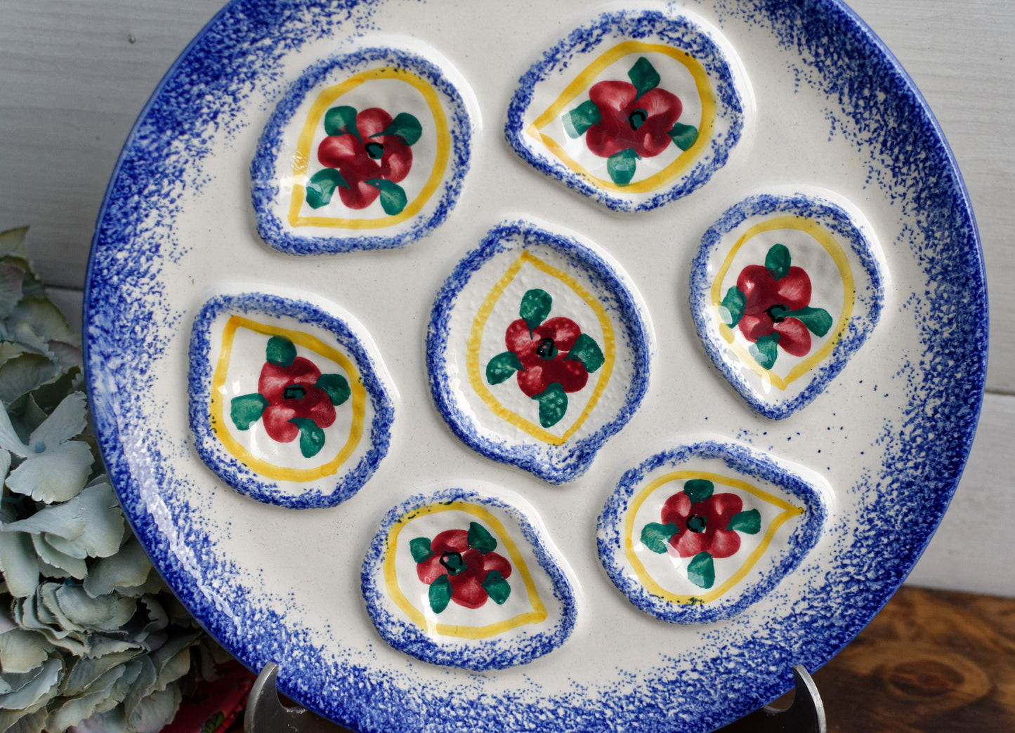 1960's ~ French Royan/MBFA PORNIC Vintage Oyster "Huître" Shellfish Plate ~ Ceramic Majolica