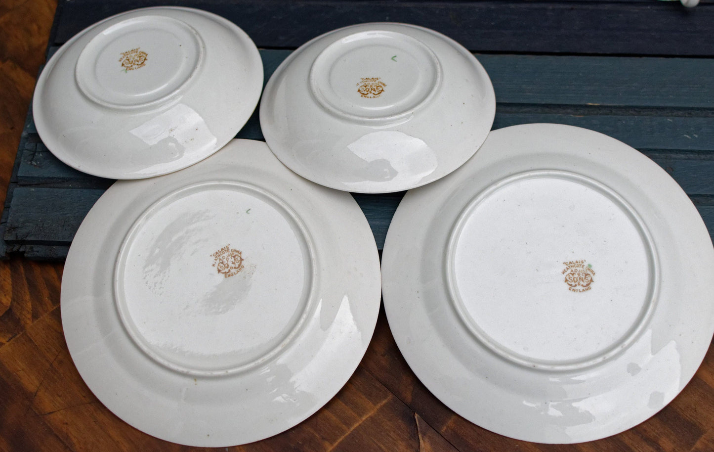 English Bone China Porcelain Cup Saucer Plate Heathcote (H.M. Williamson & Sons) Calcais England