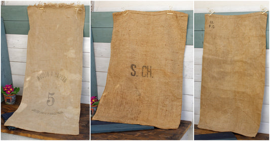 French Antique Grain Sack ~ "Potasse d'Alsace" ~ Farmers Advertising Agricultural Bag ~ "Sac en Jute"