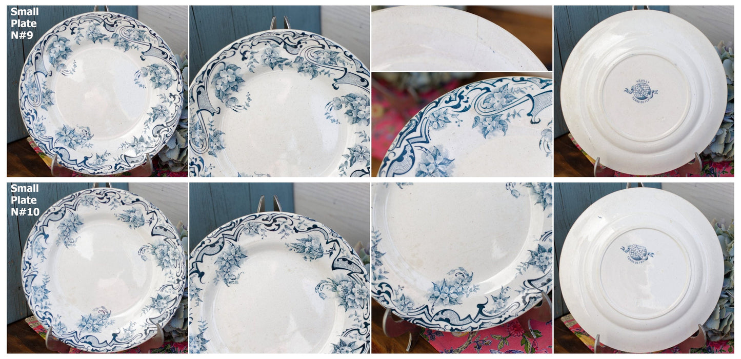 1897 ~ "NEUILLY" S.F.G.B.N.G.R ~ French Antique Ironstone Blue Transferware Small Plate ~ La Société Française des Grands Bazars et de Nouvelles Galeries Réunis