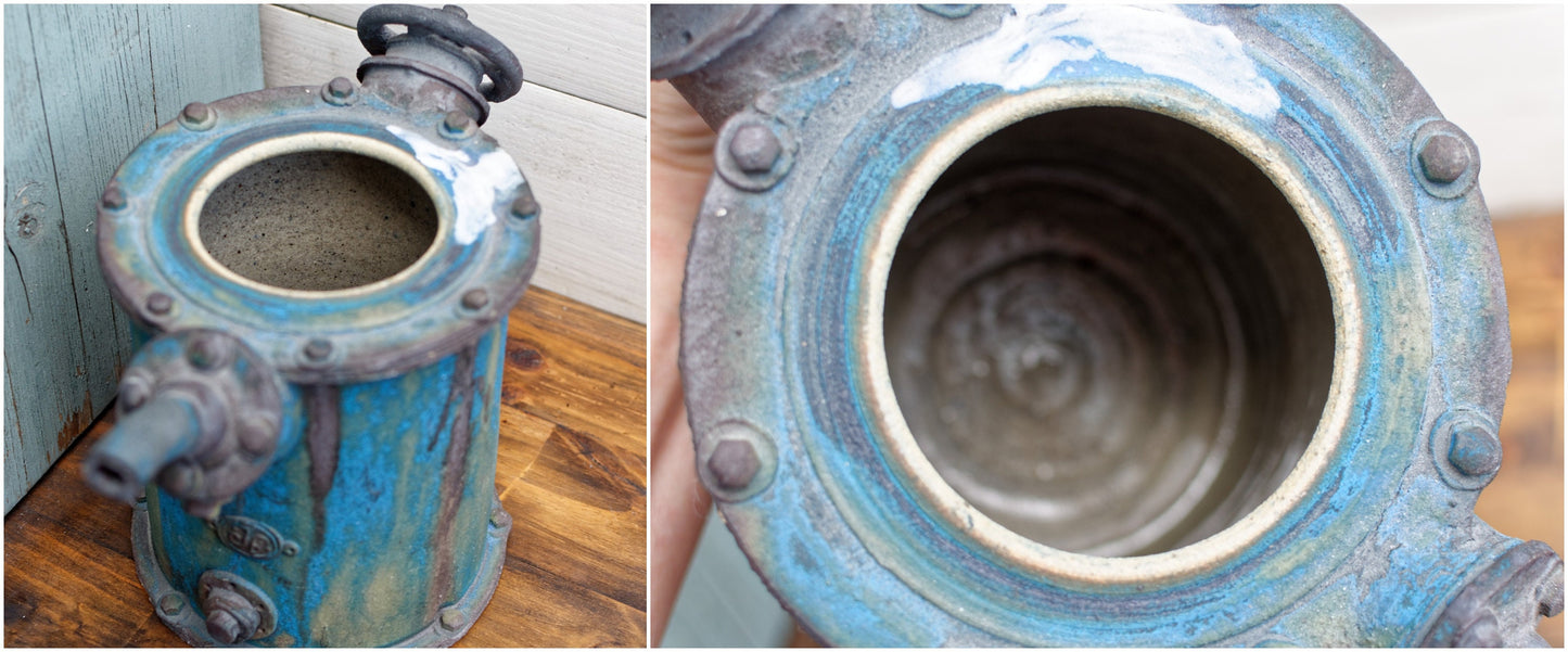 intage Handmade Steampunk Style Industrial Imitation Oil Can