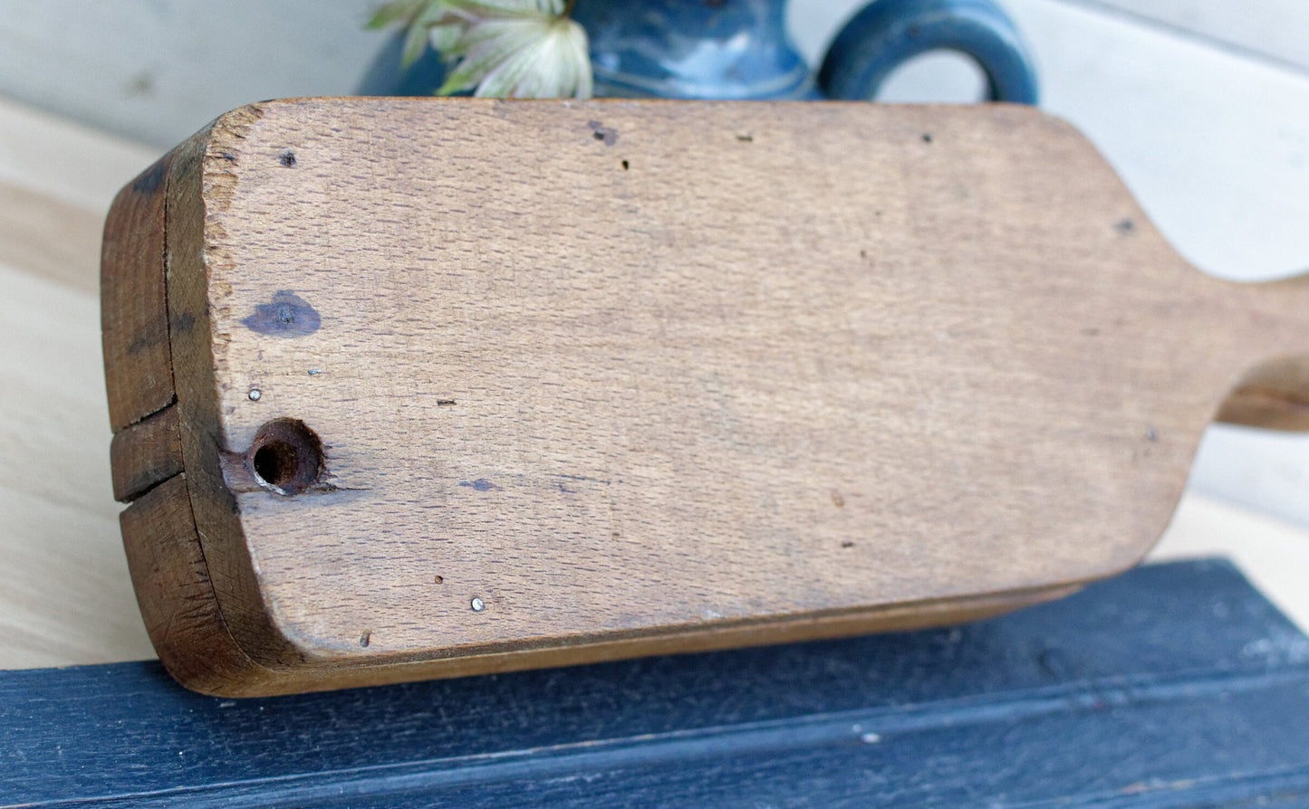French Antique Wooden Hand-Carved Stamp Butter Mold Mould
