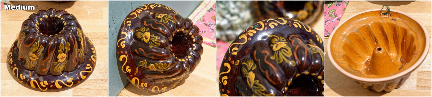 French Vintage Kugelhopf Alsace Theme Glazed Bundt Baking Mold