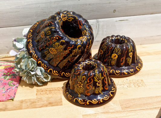 French Vintage Kugelhopf Alsace Theme Glazed Bundt Baking Mold