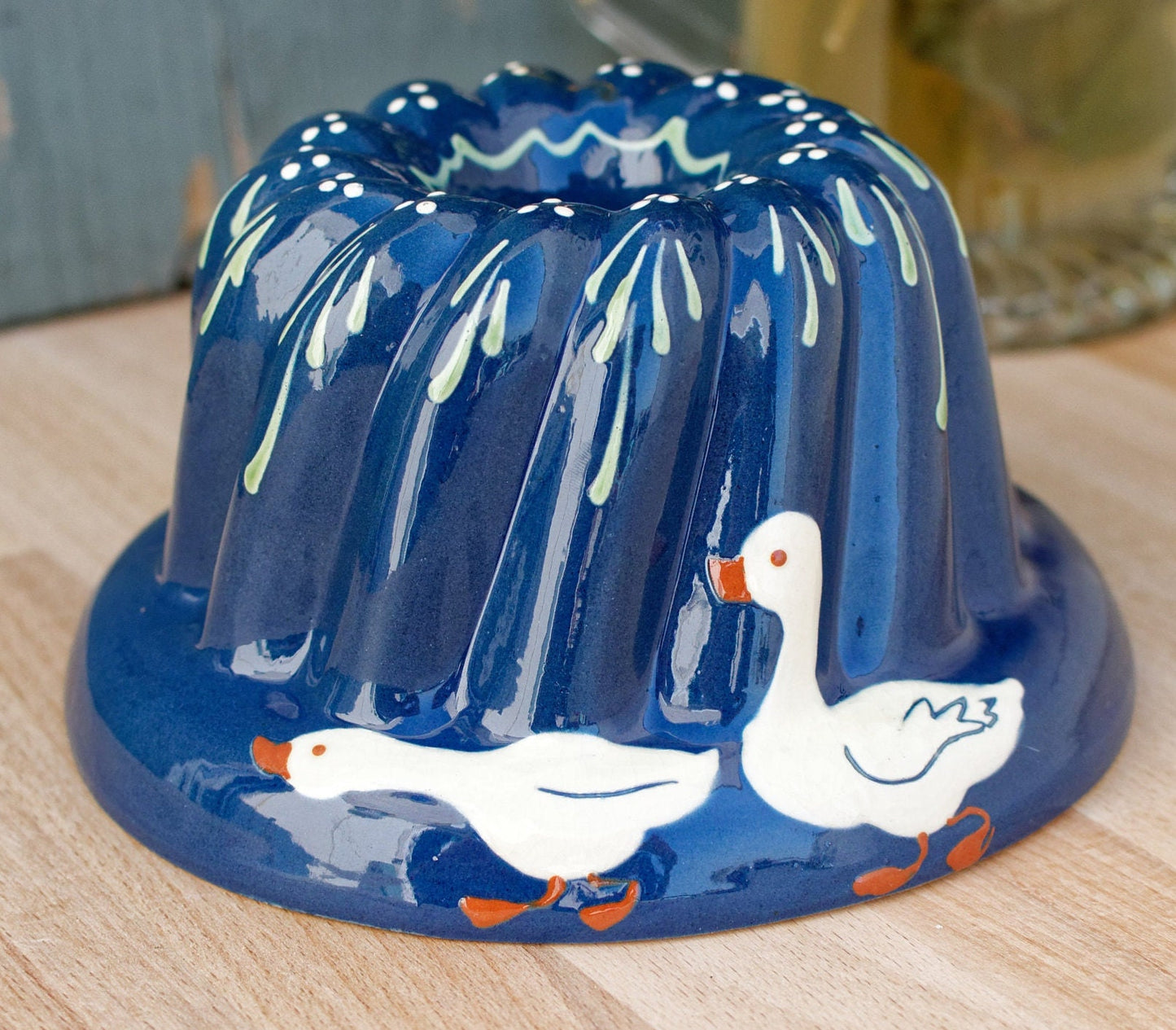 French Vintage Kugelhopf Alsace Theme Glazed Bundt Baking Mold