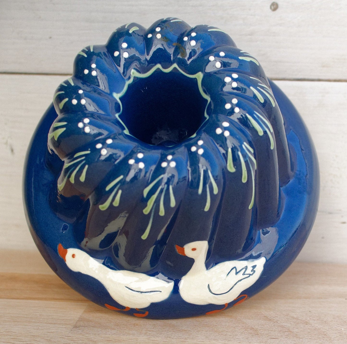 French Vintage Kugelhopf Alsace Theme Glazed Bundt Baking Mold