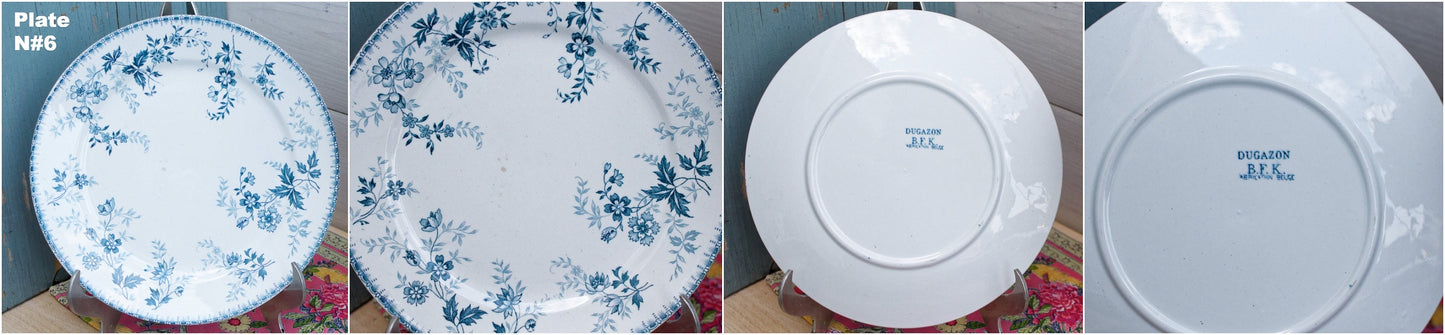 Antique Ironstone Plate Boch Freres Keramis BFK DUGAZON Fabrication Belge terre de fer