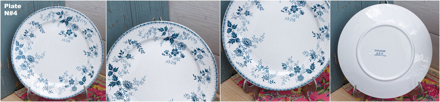 Antique Ironstone Plate Boch Freres Keramis BFK DUGAZON Fabrication Belge terre de fer