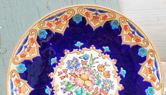 French EMAUX de Longwy Collectible Plate Renaissance M.P. (Maurice Paul) Chevallier F3905 Made in France