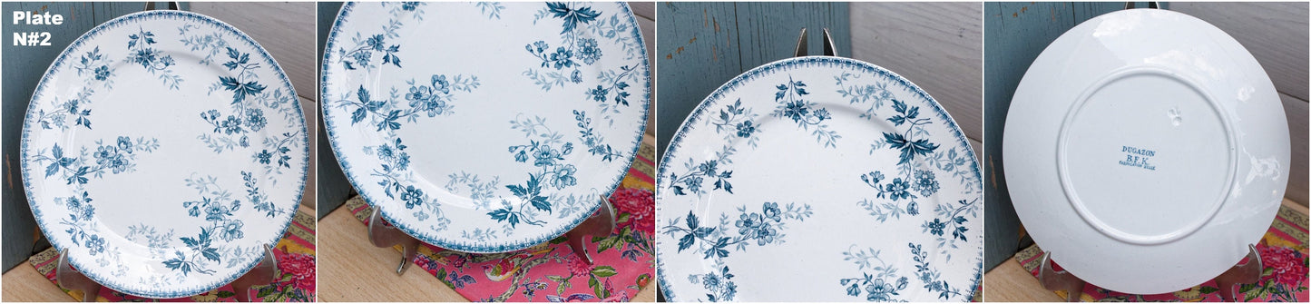 Antique Ironstone Plate Boch Freres Keramis BFK DUGAZON Fabrication Belge terre de fer