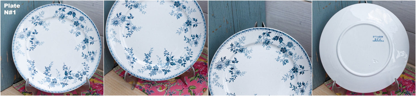 Antique Ironstone Plate Boch Freres Keramis BFK DUGAZON Fabrication Belge terre de fer