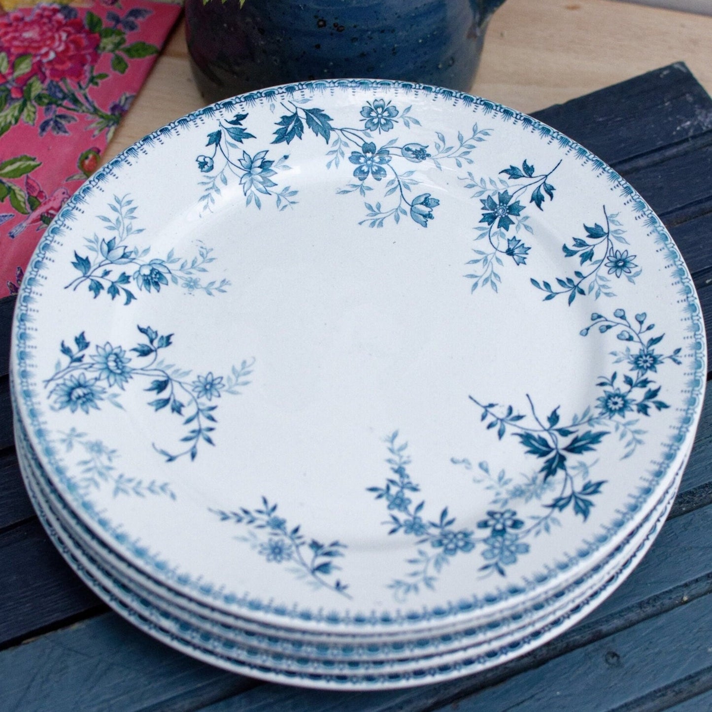 Antique Ironstone Plate Boch Freres Keramis BFK DUGAZON Fabrication Belge terre de fer