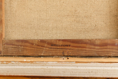 French Vintage Original Framed Oil Painting Signed by Artist E.LEDIEU 1937 Boat Scene "Huile Sur Toile Paysage Marin Bateaux"