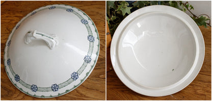 French Antique Ironstone Terre de Fer 6009 St Amand Faience Soup Tureen Soupiere