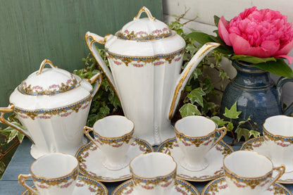 A.F. Andre Francois LIMOGES France French Antique Fine Porcelain Partial Coffee/Tea Service Fine China  Edit alt text