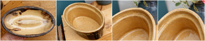 La Bourguignonne French Vintage Stonware Oval Foie Gras Lidded Terrine Pot Casserole Pot for Pate Terre Cuite