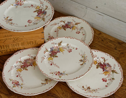 English Antique Polychrome Plate ALTHEA B&S Fabric Anglaise J(Jules) Etienne fils 29 rue paradis Paris
