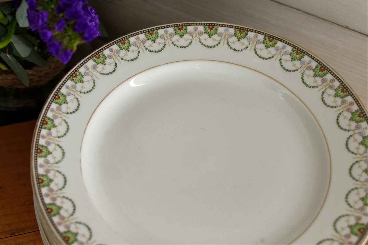 1920s A.Lanternier & Co. LIMOGES FRANCE French Antique Fine Porcelain Plate "Assiette"