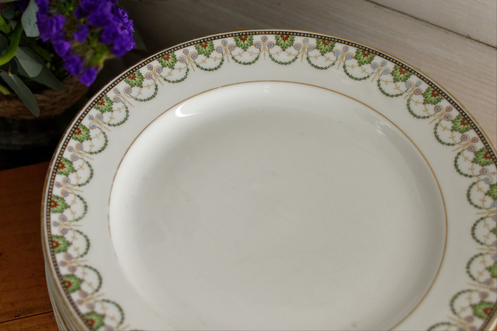 1920s A.Lanternier & Co. LIMOGES FRANCE French Antique Fine Porcelain Plate "Assiette"