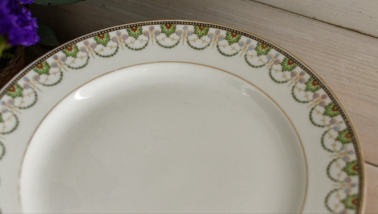 1920s A.Lanternier & Co. LIMOGES FRANCE French Antique Fine Porcelain Plate "Assiette"