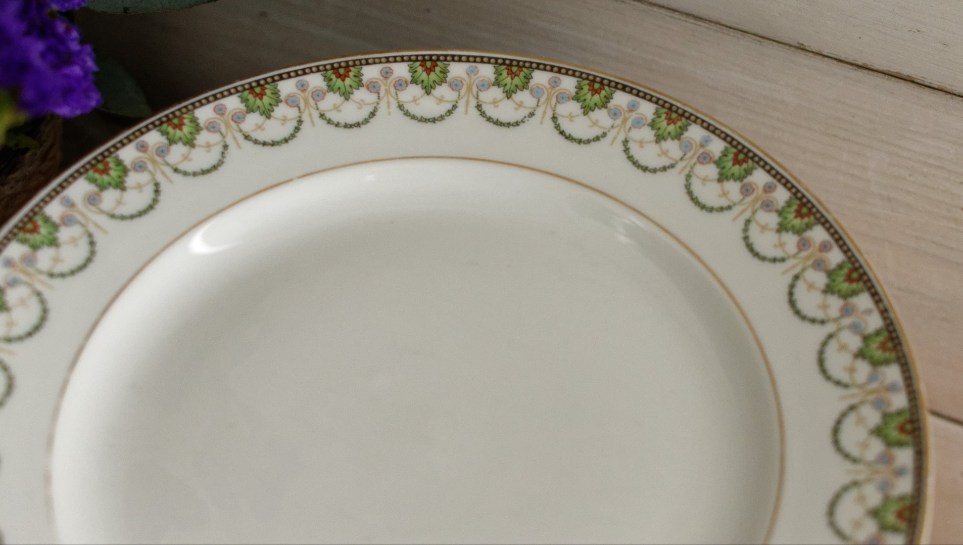 1920s A.Lanternier & Co. LIMOGES FRANCE French Antique Fine Porcelain Plate "Assiette"