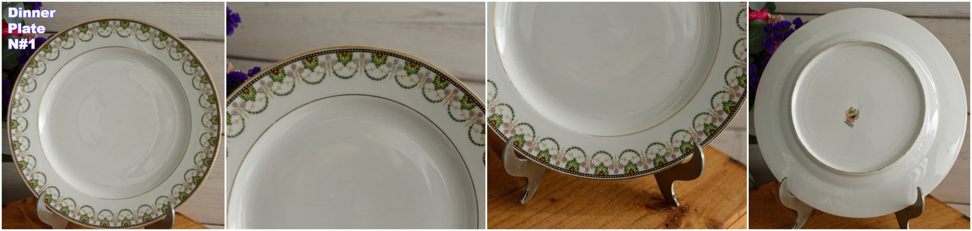 1920s A.Lanternier & Co. LIMOGES FRANCE French Antique Fine Porcelain Plate "Assiette"