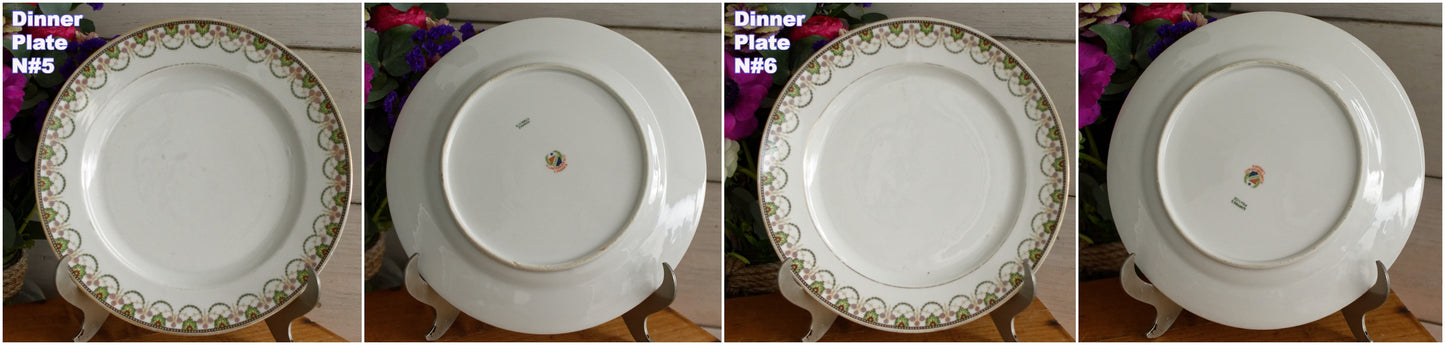 1920s A.Lanternier & Co. LIMOGES FRANCE French Antique Fine Porcelain Plate "Assiette"