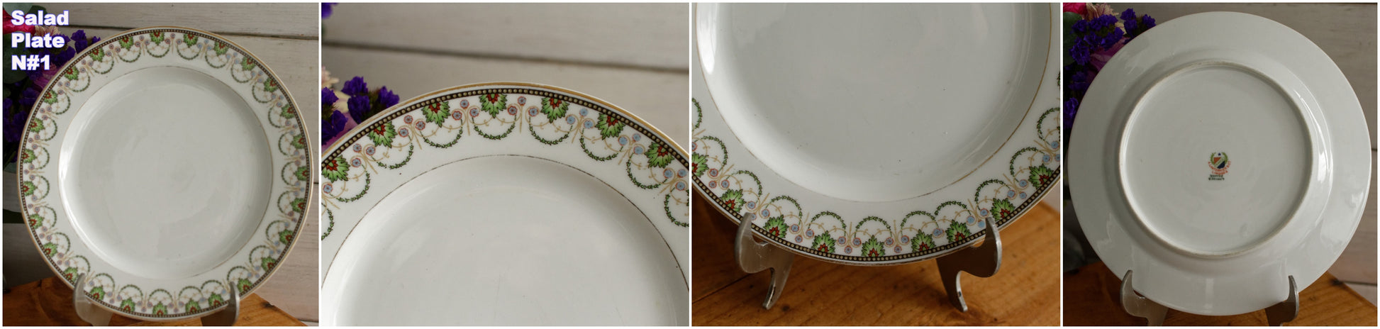 1920s A.Lanternier & Co. LIMOGES FRANCE French Antique Fine Porcelain Plate "Assiette"