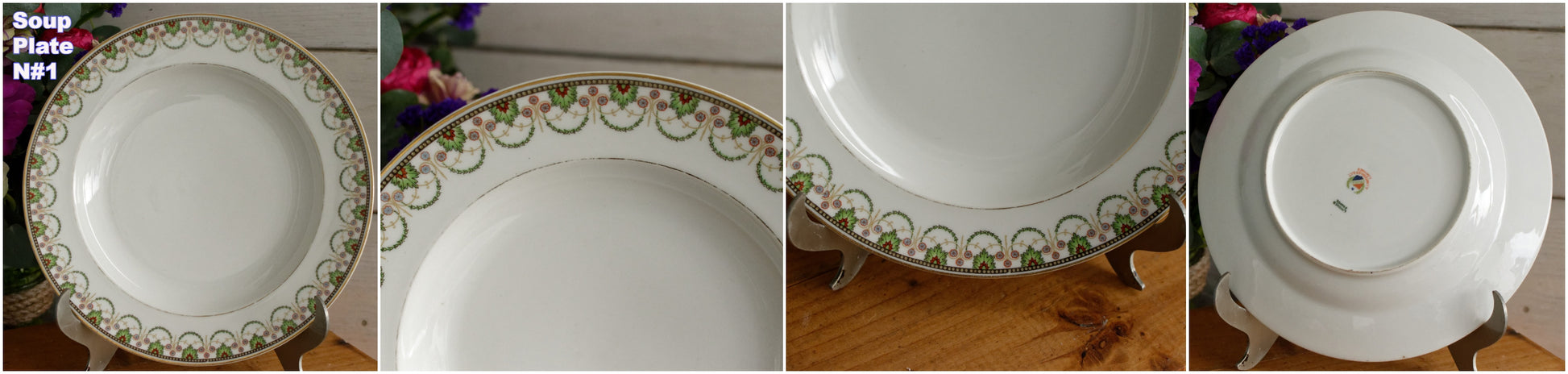 1920s A.Lanternier & Co. LIMOGES FRANCE French Antique Fine Porcelain Plate "Assiette"