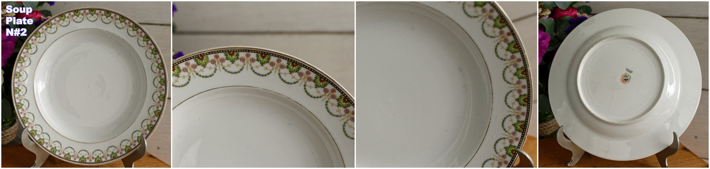 1920s A.Lanternier & Co. LIMOGES FRANCE French Antique Fine Porcelain Plate "Assiette"