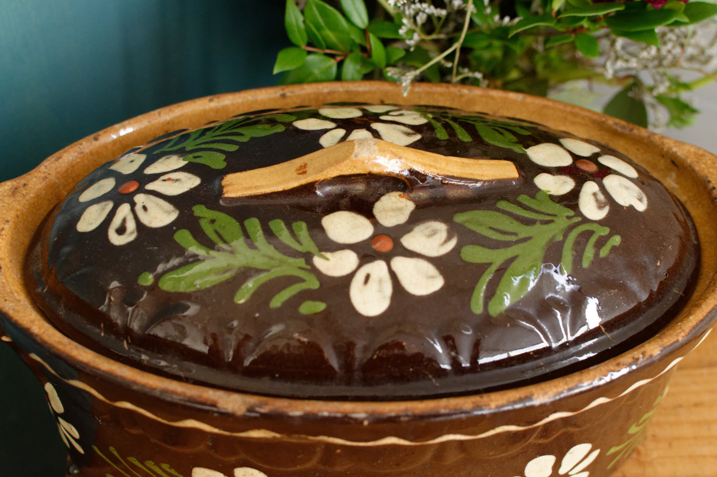 French Vintage Alsace SOUFFLENHEIM BAECKEOFFE "Cocotte en Terre Cuite" ~ Brown Oval Stoneware Lidded Terrine ~  Foie Gras Casserole Dish ~ Made in France