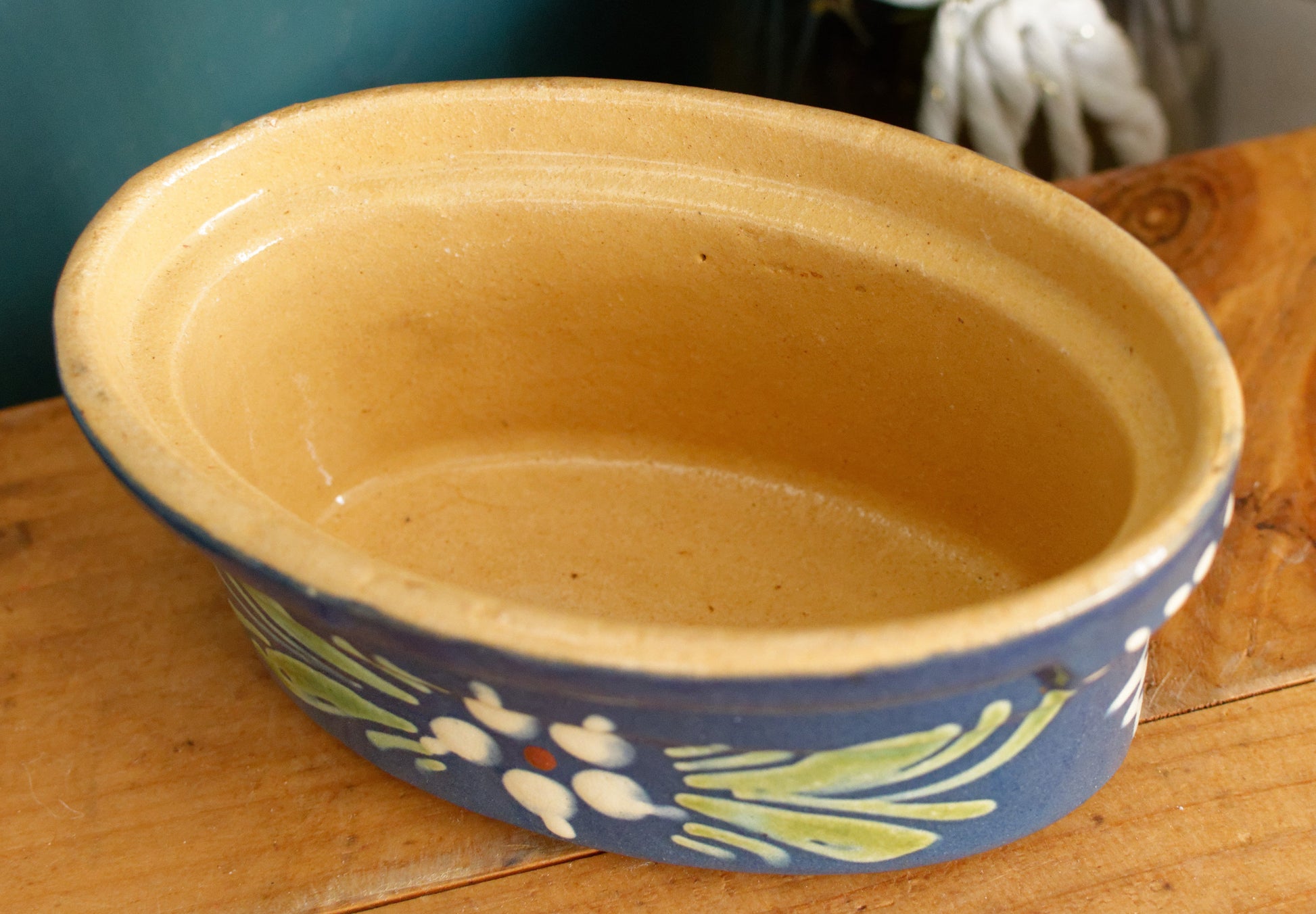 French Vintage Alsace SOUFFLENHEIM BAECKEOFFE Cocotte en Terre Cuite Light Blue Oval Stoneware Lidded Terrine Foie Gras Casserole Dish Made in France