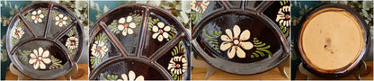 ALSACE SOUFFLENHEIM French Vintage Glazed Ceramic Stoneware Fondue Plate Terra Cotta Sandstone