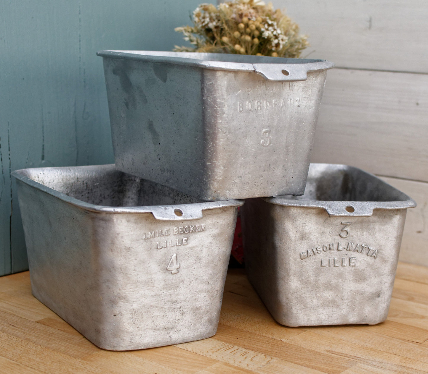 PATISSERIE CHARCUTERIE Baking MOLD GLATIE BORDEAUX EMILE BECKER MAISON NATTA LILLE French Antique Heavy Pure Aluminum Professional Baking Mold Ancien Moule a pate ou CHARCUTERIE MOULE Farmhouse Kitchen Decor