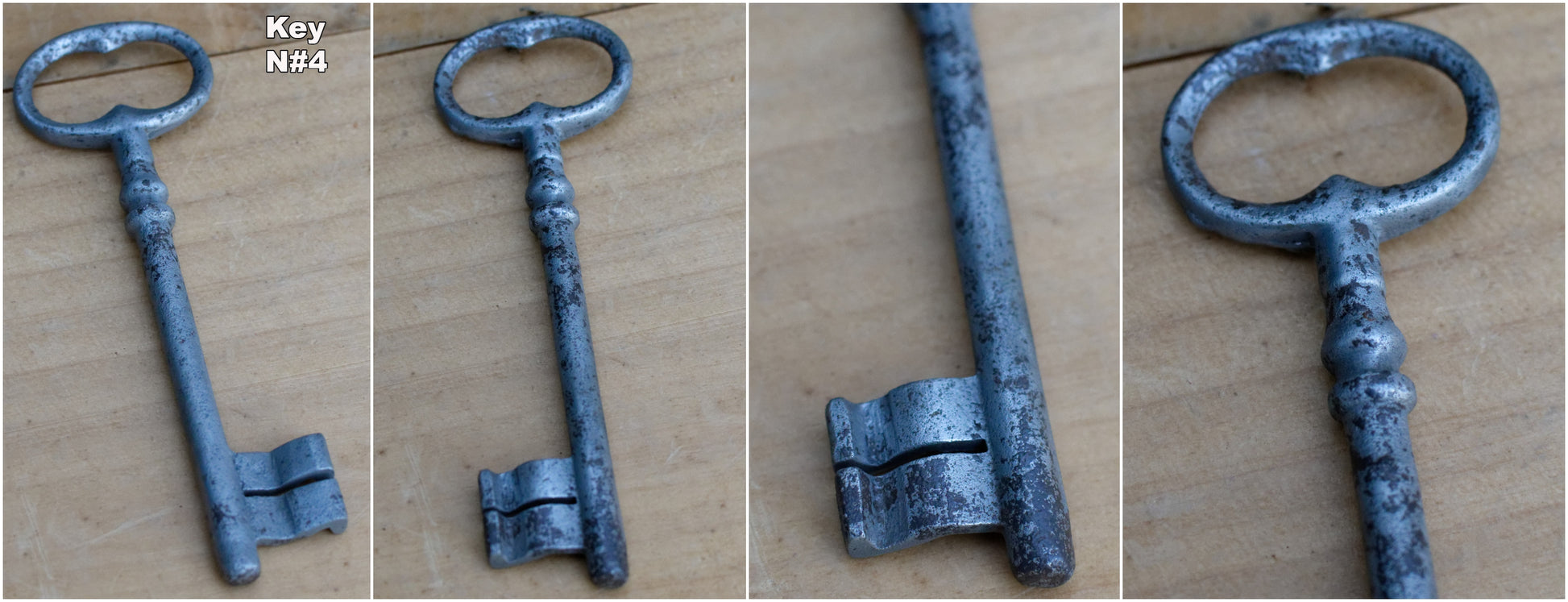 French Antique Collectible Skeleton Key Authentic Farmhouse Rustic Industrial Key Forged Iron