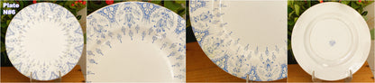 BAYARD K&G (Keller et Guérin) Lunéville French Antique Ironstone Blue Green Yellow Transfereware Dinner Plate Terre de Fer en Faience