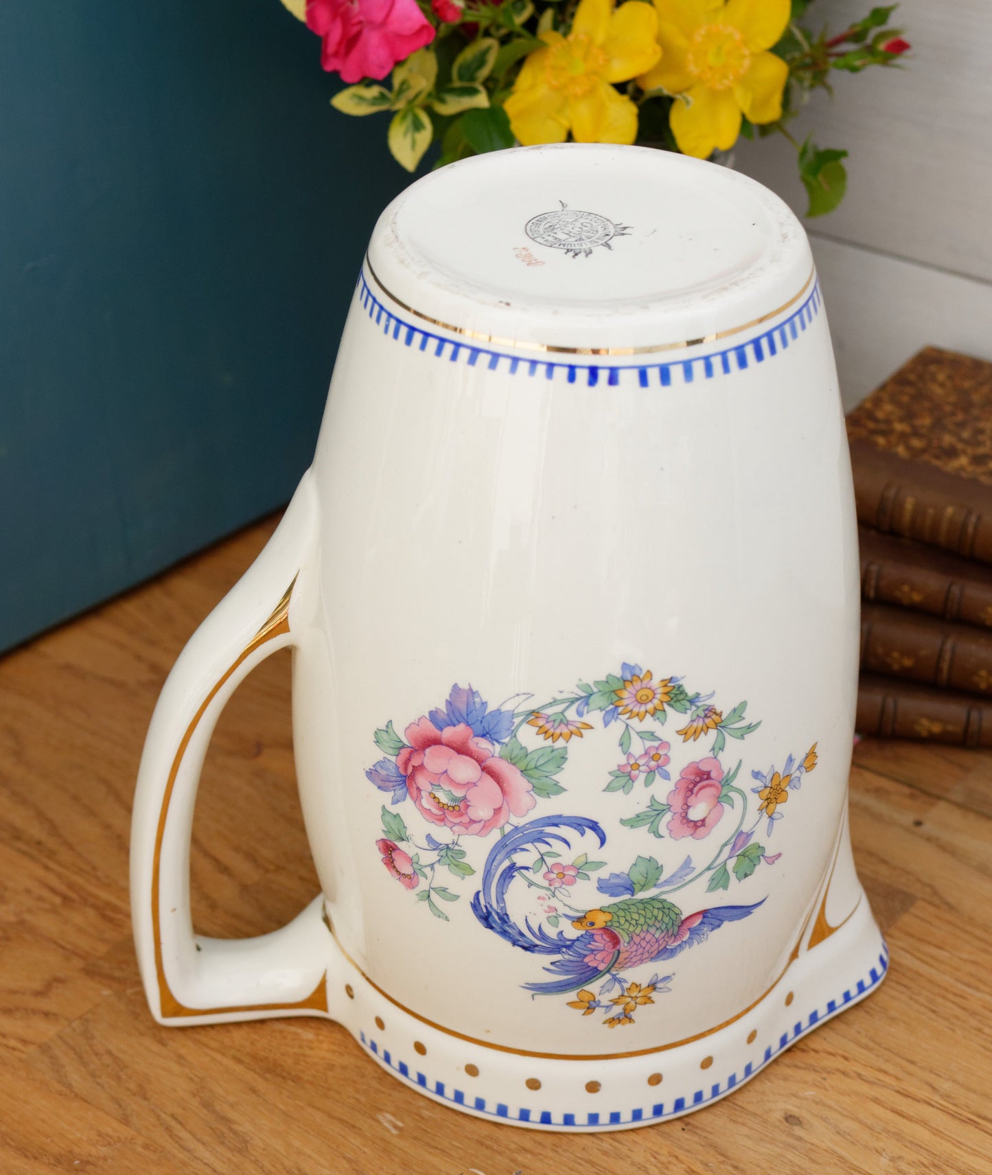 LA LOUVIERE Boch Freres (BF) Belgian Antique Ironstone Bathroom Pitcher "BROC" Terre de Fer en Faience