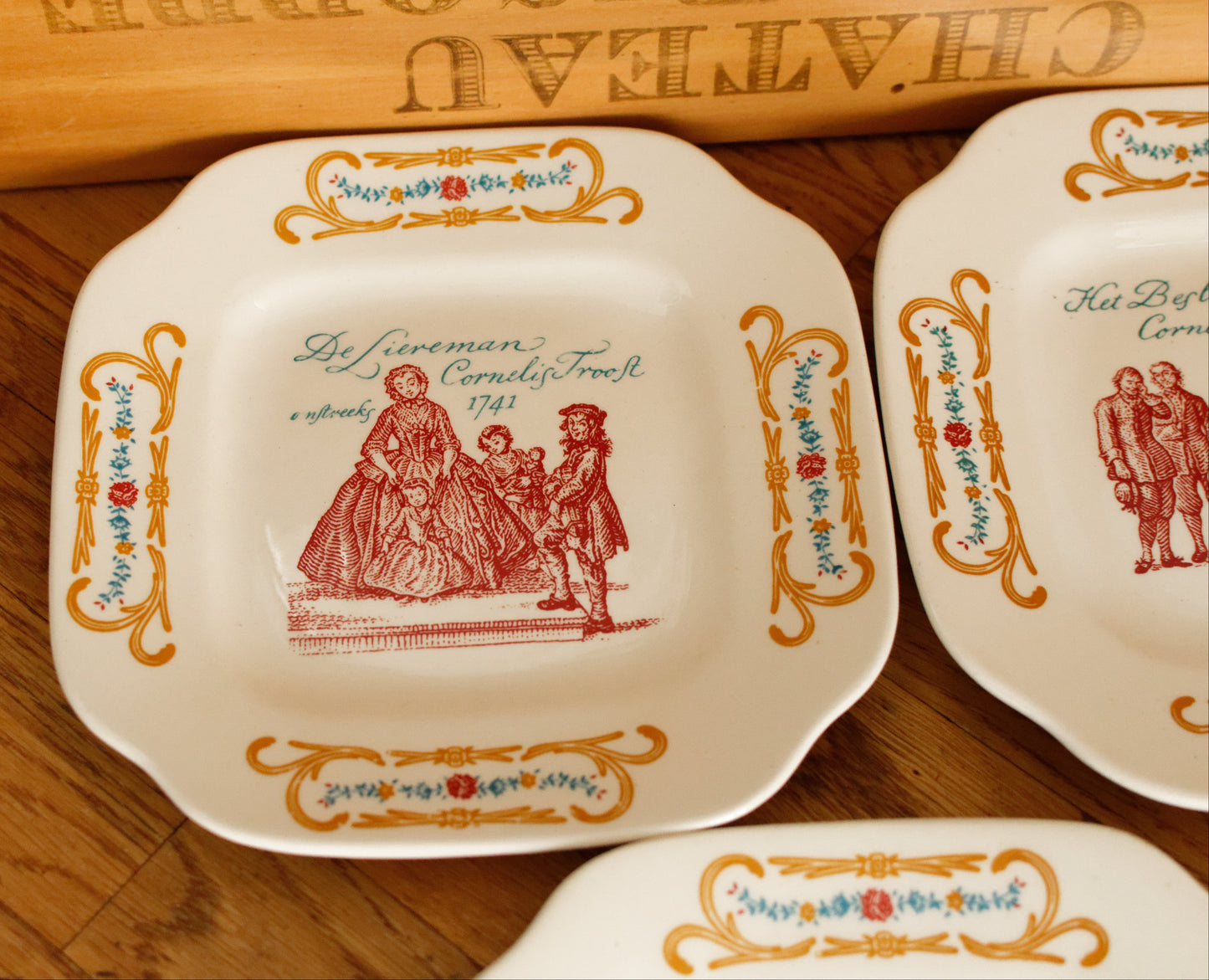 Cornelis Troost LA LOUVIERE Boch Freres (BF) Belgian Vintage Dutch Ironstone Small Square Plate Made in Belgium