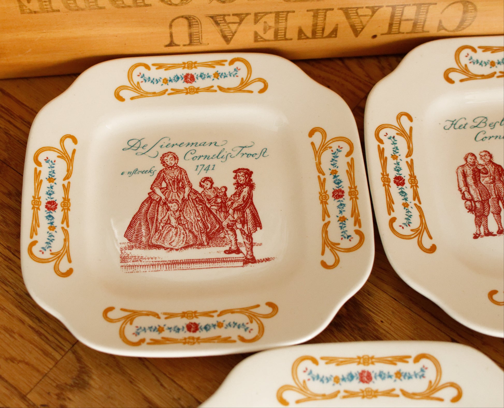 Cornelis Troost LA LOUVIERE Boch Freres (BF) Belgian Vintage Dutch Ironstone Small Square Plate Made in Belgium