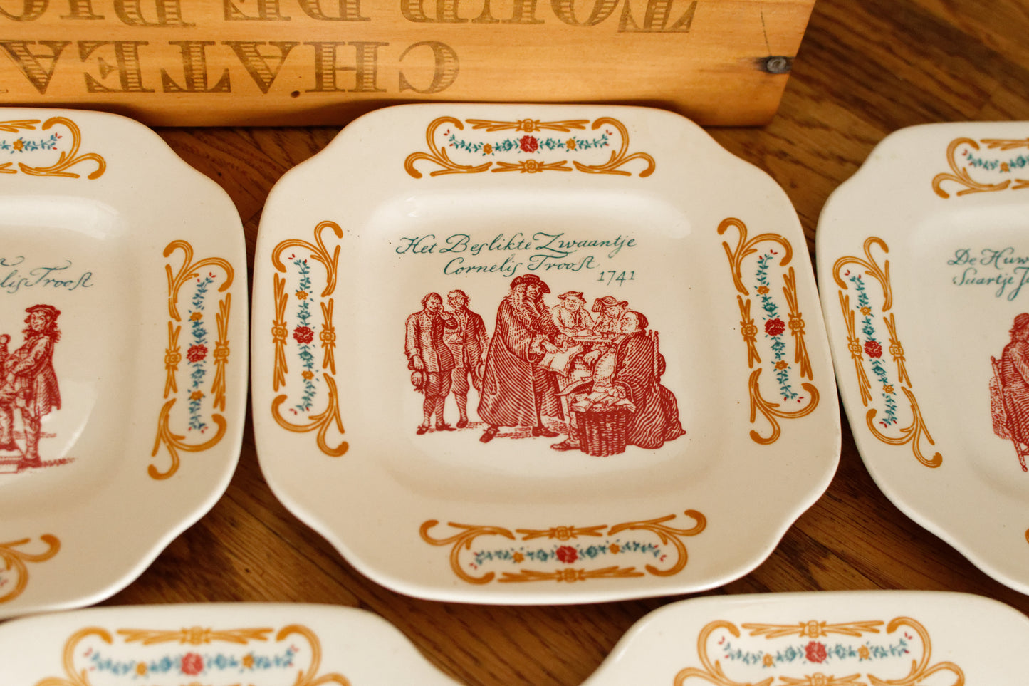 Cornelis Troost LA LOUVIERE Boch Freres (BF) Belgian Vintage Dutch Ironstone Small Square Plate Made in Belgium