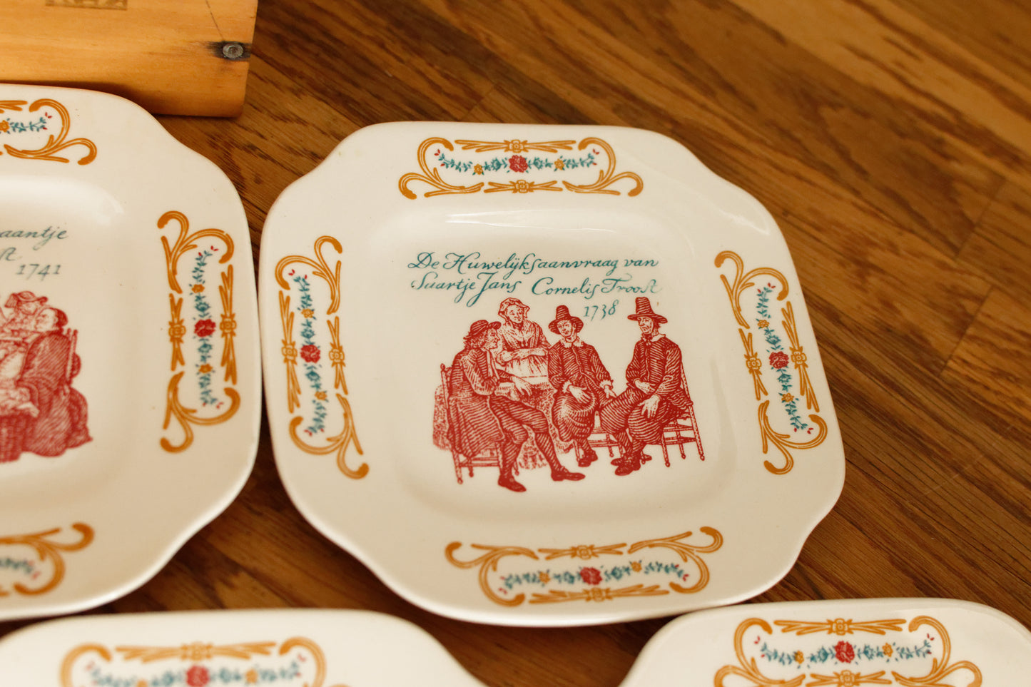 Cornelis Troost LA LOUVIERE Boch Freres (BF) Belgian Vintage Dutch Ironstone Small Square Plate Made in Belgium